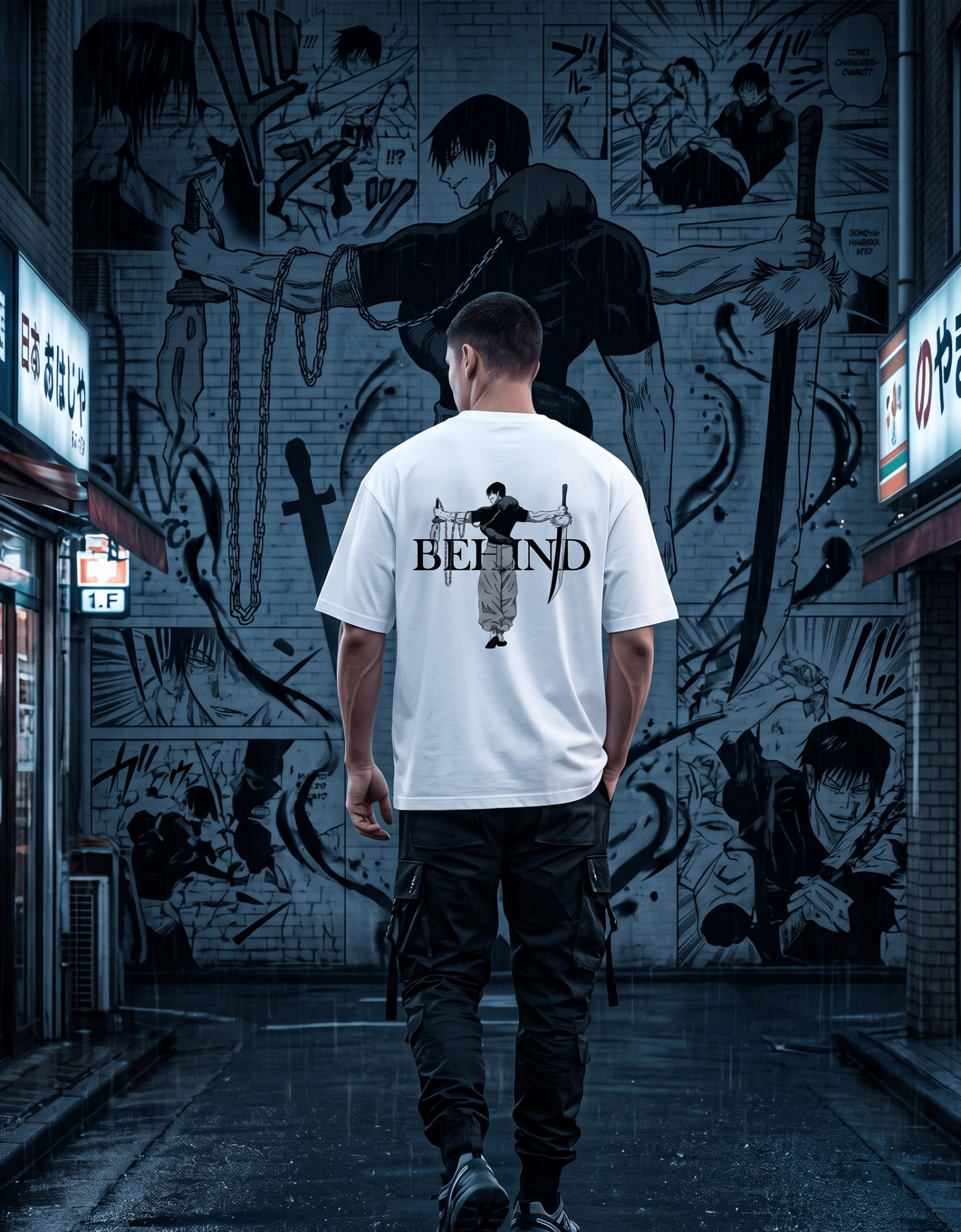 Behind Oversized Tee | Jujutsu Kaisen - SyntaXwear