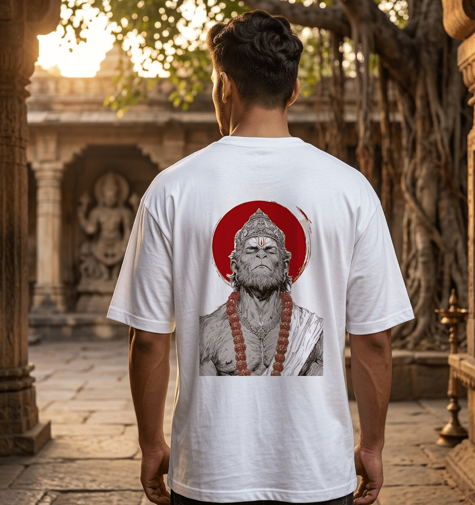 Hanuman: Divine Strength Oversized Tee - SyntaXwear