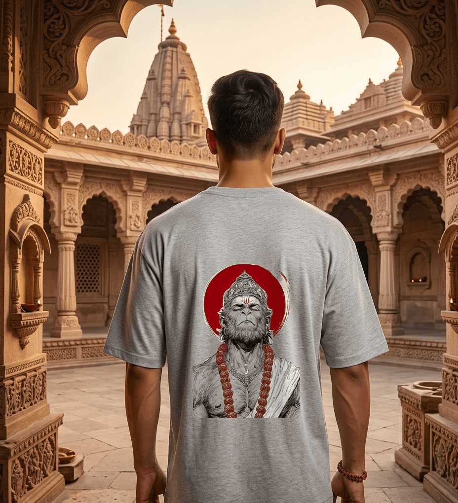 Hanuman: Divine Strength Oversized Tee - SyntaXwear