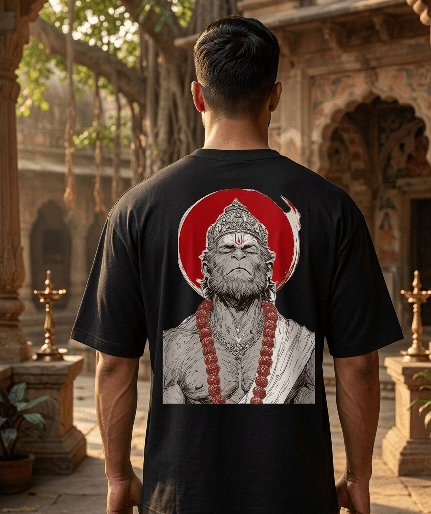 Hanuman: Divine Strength Oversized Tee - SyntaXwear