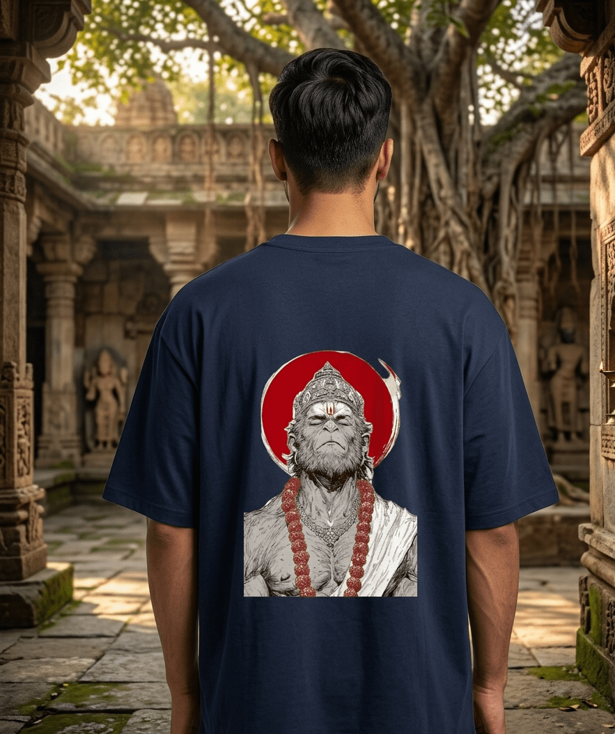 Hanuman: Divine Strength Oversized Tee - SyntaXwear