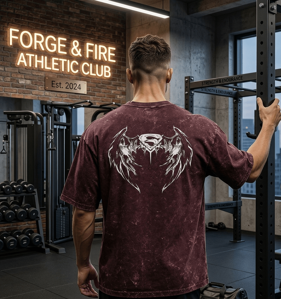 Superman Acid Washed Oversized Tee - SyntaXwear