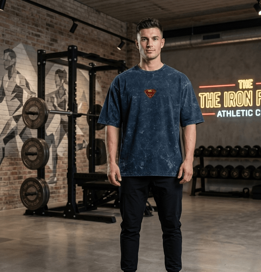 Superman Acid Washed Oversized Tee - SyntaXwear