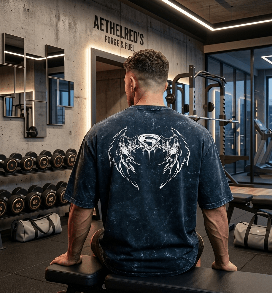 Superman Acid Washed Oversized Tee - SyntaXwear