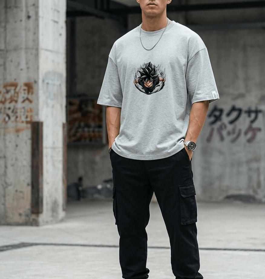 The Origin Saiyan Unisex Oversized Tee - SyntaXwear